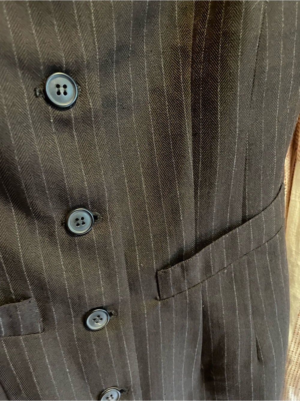 Bally Brown Pinstripe Button-Front Midi Dress - Picture 12 of 13